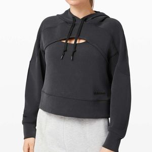 Lululemon “Get Centred” Black Cropped Hoodie